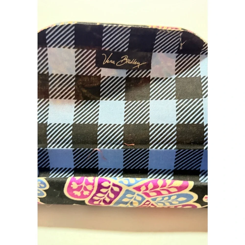 Vera Bradley Eyeglass Case Alpine Floral Paisley Black Purple Hard Shell Boho